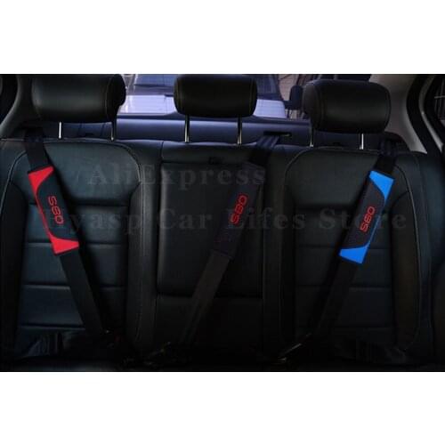 Car Seat Belt Cover for Volvo S80 PU Leather Auto Driving Safety Belt Vehicle Padding Covers Car Accessories