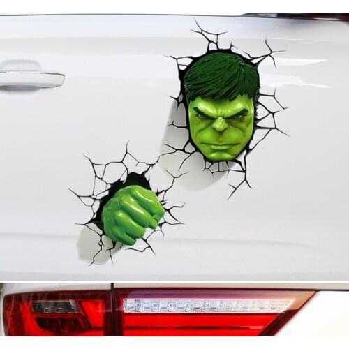 Disney Hulk Car Sticker Home Decoration Wall Stick Multifunctional Suitcase Sticke Cartoon Anime Figure Marvel Auto Stickers