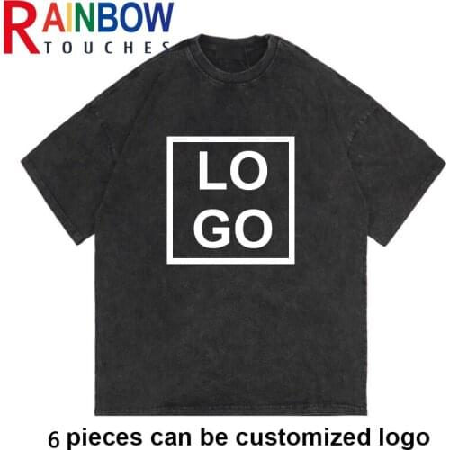 Customizable 2021 Short-Sleeve T-Shirt Unisex High Street Vintage Graffiti Loose Casual T-shirts Street Fashion Hip Hop