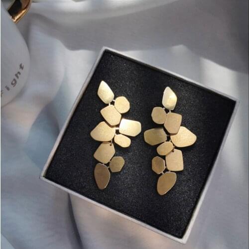 New Brown Earrings Vintage Matte drop Earrings for women Metal Fashion Statement Dangle Earring 2021 Trend Jewelry