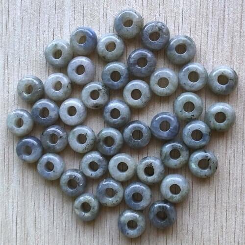 Wholesale 30pcs/lot fashion good quality natural Labradorite round shape big hole beads 8x14mm For DIY Bracelets free shipping