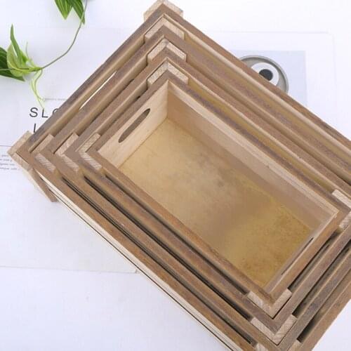 Rectangular Wooden Desktop Storage Basket Desk Organizer Box Desktop Sundries Collection Arrangement Eco Home Table Decoration