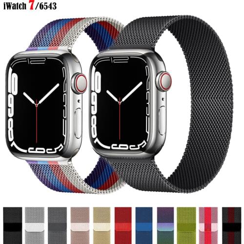 Strap For Apple watch band 44mm 40mm 38mm 42mm 44 mm Metal Magnetic Loop Stainless steel bracelet iWatch 3 4 5 6 se band