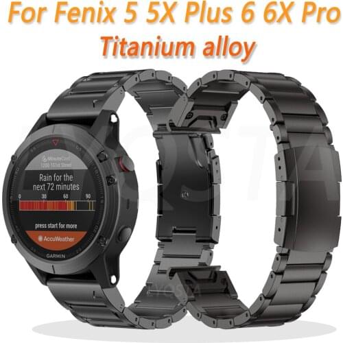 22 26mm Watch Bands Titanium Alloy Bracelet Accessory For Garmin Fenix 6 6X Pro 5 5X Plus 935 S60 Quick Release Wristband Strap