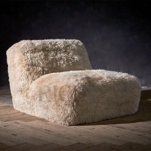 Sillas de sala chair accent living room classic lounge leisure sofa chair armless bedroom fluffy faux fur shaggy accent chair