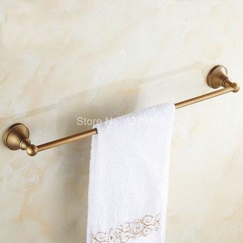 Vintage Antique Bronze Retro Bathroom Accessory Wall Mounted Single Brass Towel Bar or Towel Rail Rack aba147