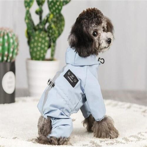 Pet Dog Waterproof Raincoat Jumpsuit Reflective Rain Coat Sunscreen Dog Outdoor Clothes Jacket for Small Dog Pet Supplies