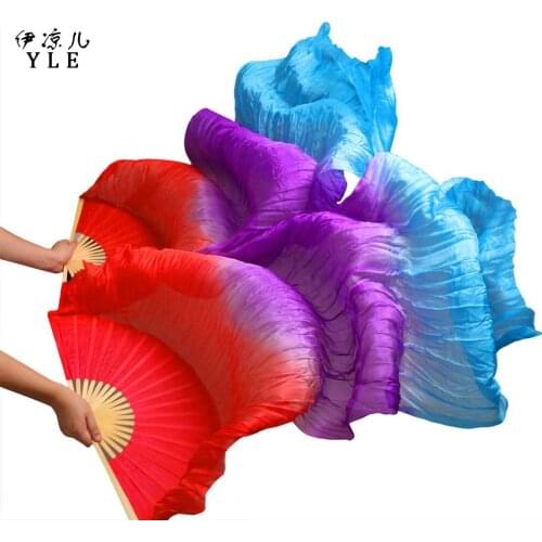 2018 New arrivals women silk belly dance fan veils of belly dance fans on sale Red+Purple+Blue