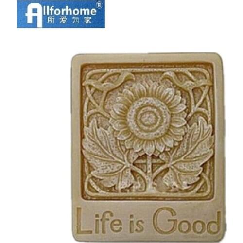 Life is Good Sunflower Square Silicone Soap Mold Craft Art Mould Handmade Soap Mold Soap DIY Mold