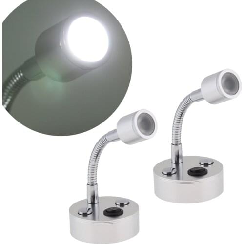 2 Pcs Boat LED Reading Light Reading Lamp LED Bed Light Wall-Mounted 12V/1W For RV Marine Motorhome Yacht Etc Boat Accessories