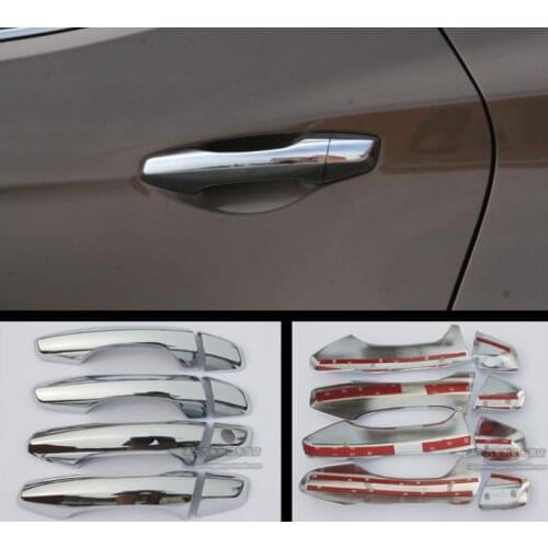 ABS Chrome Car Decoration Door Handle Cover Trim Molding For Hyundai Santa fe 2013 2014 2015 2016
