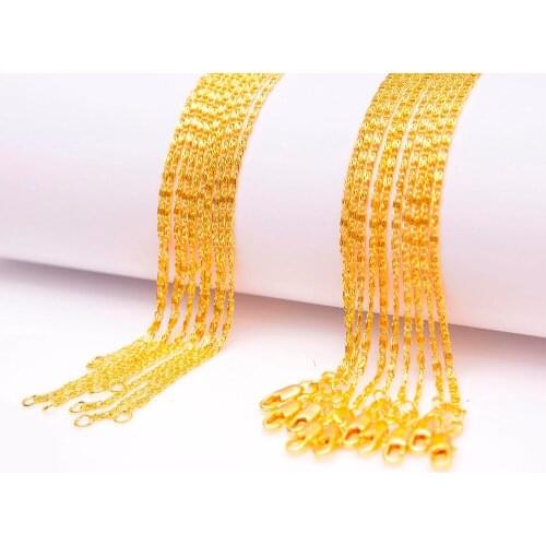 Free Fast Shipping 5PCS Lot 16-30 inch Gold Filled Jewelry Findings Flat S GF Link Necklaces Chain For Pendant 18KGF Stamp