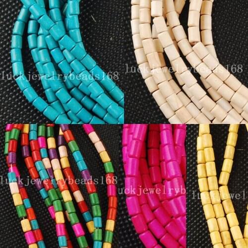 Free shipping Women Fashion Jewelry 3x5mm Multicolor Howlite Howlite Abacus Loose Beads 15.5" FG6195