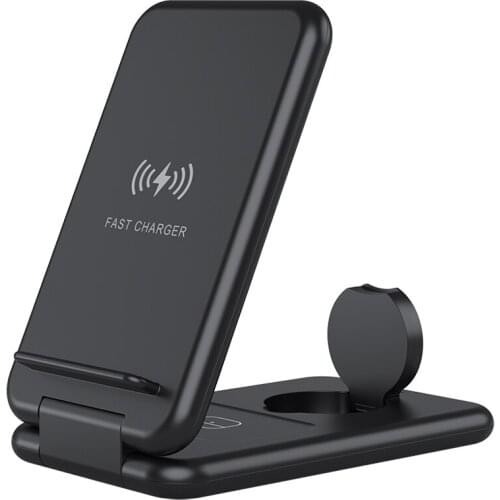3 In 1 Wireless Charger Qi Induction Fast Charging Station Phone Holder For Iphone 12series iWatch 2 3 4 5 6 AirPods Samsung