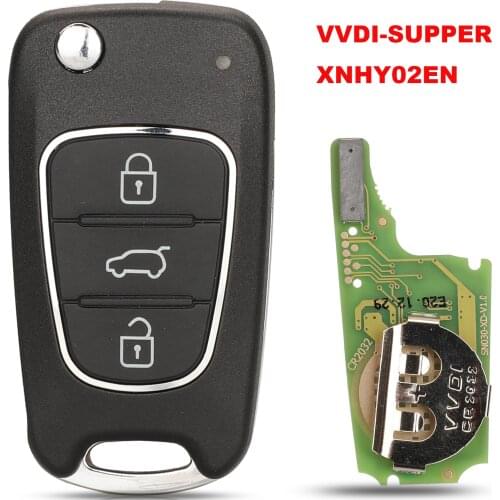 XHORSE jingyuqin XNHY02EN Wireless Universal Remote Key for HYUNDAI Flip 3 Buttons Remotes for VVDI Key Tool English Version