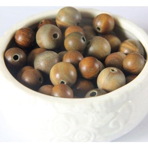 10pcs/lot 10mm 12mm 15mm 18mm 20mm Natural Green Sandalwood Loose Beads Jewelry Findings Wood Beads For DIY Bracelet Necklace