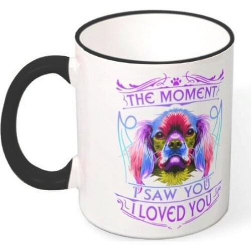 Colorful Ceramic Mug Purple Cocker Spaniel Prints Coffee Mug Funny Milk Mug Heat Resistant Cups Drink Water Cup Customizable mug