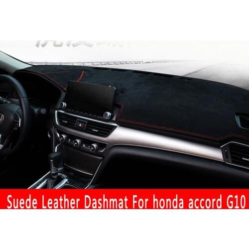 For Honda Accord G10 2018 2019 2020 2021 Suede Leather Dashmat Dashboard Cover Pad Dash Mat Carpet Car-styling Assessoires