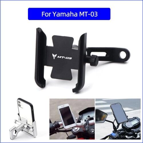 For Yamaha MT-03 MT03 Motorcycle CNC Aluminum Mobile Phone Holder GPS Navigator Rearview Mirror Handlebar Bracket Accessories
