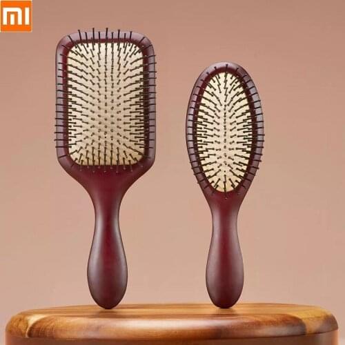 For Xiaomi Airbag Massage Comb Hair Brush Anti-Static Natural wood Massage decompression Straightening Boar Bristle Hair Styling