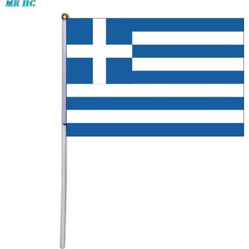 Hand Wave flags with Pole national flags celebration flag 14*21CM Greece Austria Bulgaria Estonia Finland Netherlands 5/10/20PCS