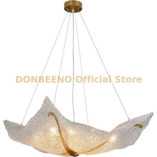 Postmodern Crystal Dining Room Chandelier Creative Minimalist Luminaires Kitchen Living Room Luxury Bedroom Decor Hanging Lamp