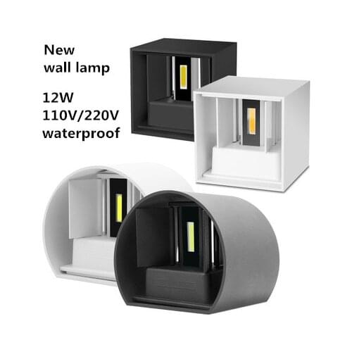 IP65 Waterproof 12W indoor outdoor Led Wall Lamp modern Aluminum Adjustable Surface Mounted Square Round Led Garden Porch Light