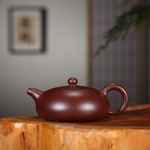 Yixing recommended vivi all hand undressed ore purple mud flat xi shi paint pot of household kung fu tea set