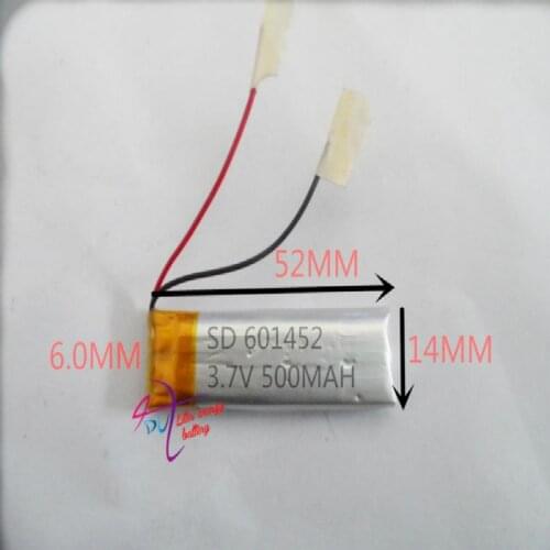 Best battery brand 601452 061452 MP3 MP4 recorder Bluetooth headset 3.7V lithium polymer battery