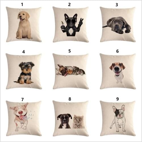 Jinya Home Lovely Dog Cushion Covers for Car Chair 45x45 cm 1 Piece Polyester Throw Pillow Case Square Pillowcase for Home Party