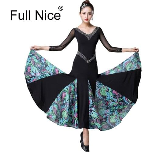 New Ballroom Dance Dress Flamenco tango Competition Dresses Girls/ Women Modern Waltz Ballroom Standard Dress Fringe