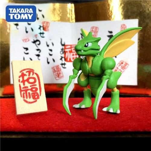 TAKARA TOMY Genuine Pokemon Action Figure Pictorial Book 123 Scyther MC Model Doll Toy Gifts Collect Souvenirs