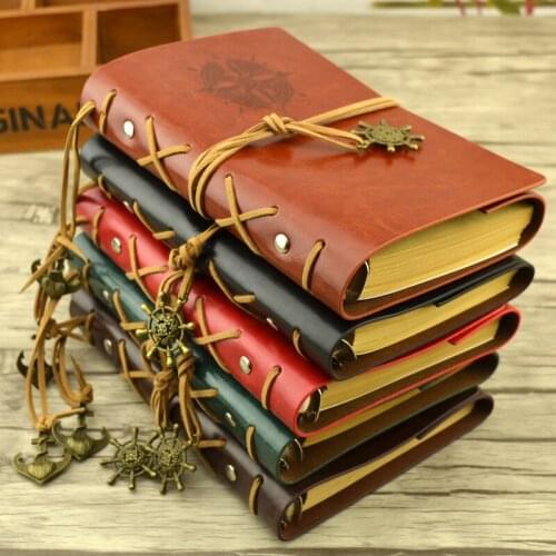 Gift For Party Traveler Journal Retro Voyage Notebook Diary Notepad Vintage Pirate Anchors PU Leather Note Book Kids Stationery