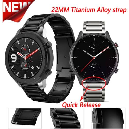 22mm Titanium Alloy strap For Xiaomi Huami Amazfit GTR 47mm 2E 2/2S Sports Strap Garmin Vivoactive 4 Huawei Watch 3 TicWatch Pro