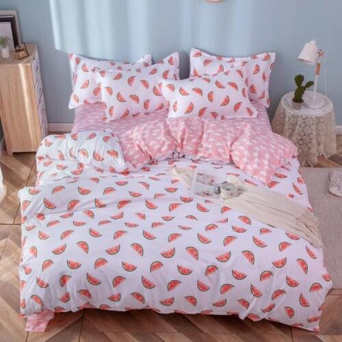 Pink Duvet Cover 200x230 Pillowcase 3Pcs,Red watermelon pattern Bedding Set,150x200 Quilt Cover,220x240 King Size Blanket Cover