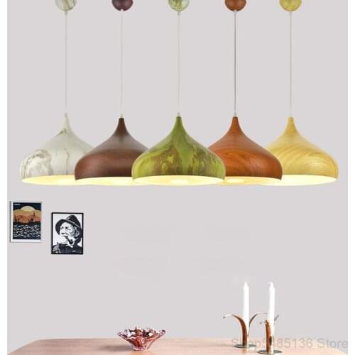 Nordic Simple Wood Grain Pendant Light Personality Creative Living Room Dining Cafe Bedroom Bedside Study Decorative Lighting