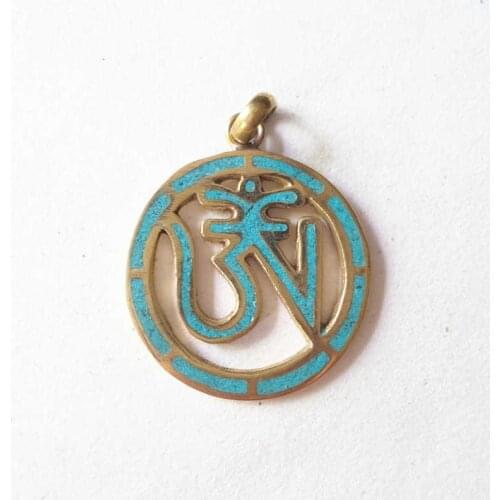 TBP268 Tibetan Metal Brass OM Amulet Pendant for Man