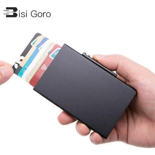 BISI GORO 2021 Thin Card Case for Men and Women Business Card Holder Function Passport Cover RFID High Quality Slim Purse WALLET