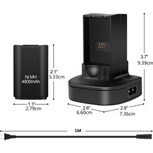 Dual Charger Charging Dock Station Rechargeable Battery for X-box 360 Gamepad