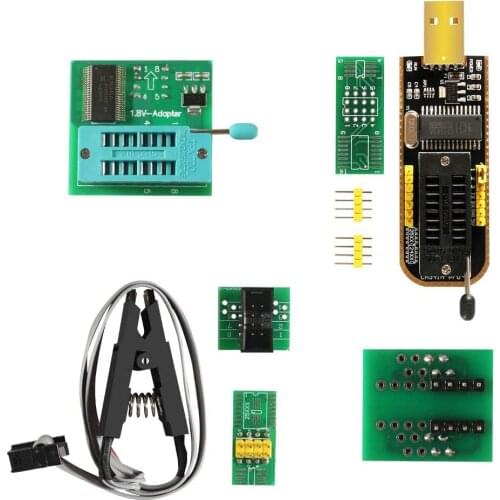 SOIC8 SOP8 Test Clip For EEPROM 93CXX / 25CXX / 24CXX + CH341A 24 25 Series EEPROM Flash BIOS USB +1.8V Adapter + Soic8 Adapter