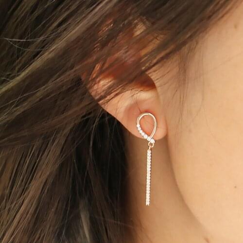 S925 silver geometric earrings inlaid cubic zirconia elegant fashion pendant earrings for women