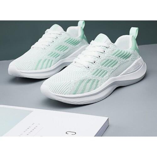 Womens shoes running new leisure outdoor sports fly woven mesh elastic trend all-match lightweight non-slip vulcanized shoes