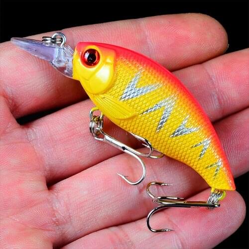 1PC Hard Crank 2019 Sunlure 7.5m-2.95" 4 Color Fishing Lures Fishing Tackle 8.3g-0.29oz Lures with 8# BKB Hooks Fishing Baits