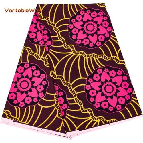 100% Polyester Wax Prints Fabric Ankara African Wax Print Fabric Wax High Quality 6 Yards African Fabric For Party Dress FP6432
