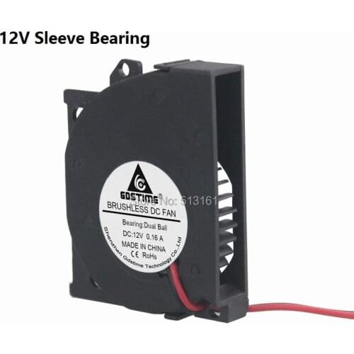 2 PCS 12V 0.15A 50mmx40mmx10mm Black Brushless DC Cooling Blower Fan