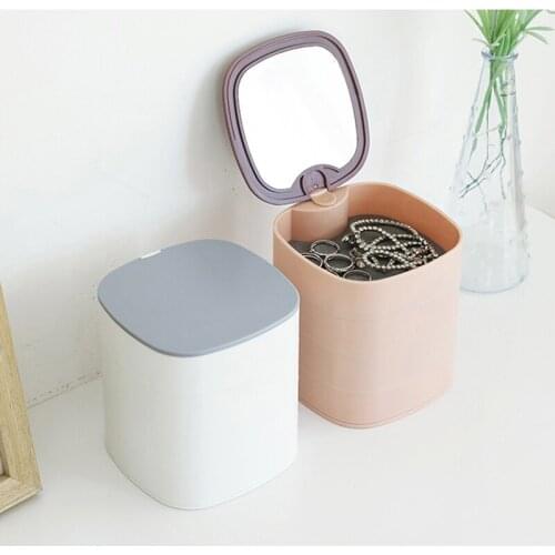 4-layer Jewelry Organizer Case Necklace Earring Ring Storage Box with Mirror for Women Gifts