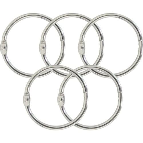 5/10/15/30 20-88mm Keychain Ring Circle Scrapbook Craft Hinge Book Binder Locking Snap DIY Album Silver Metal Rings Loose Leaf