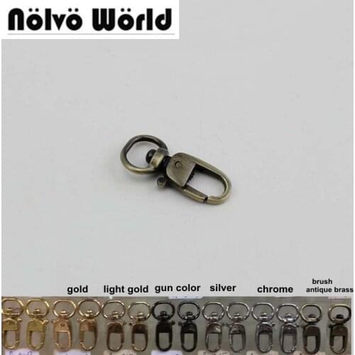 50pcs 13mm*30mm small gold color trigger snap hook clasp metal clip swivel dog leash hardware wholesale