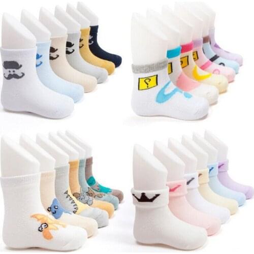 6Pairs Baby Neonatal Newborn Cotton Socks For Girls And Boys Print Short Thin Mesh Casual Cartoon Sock 0-36 Months