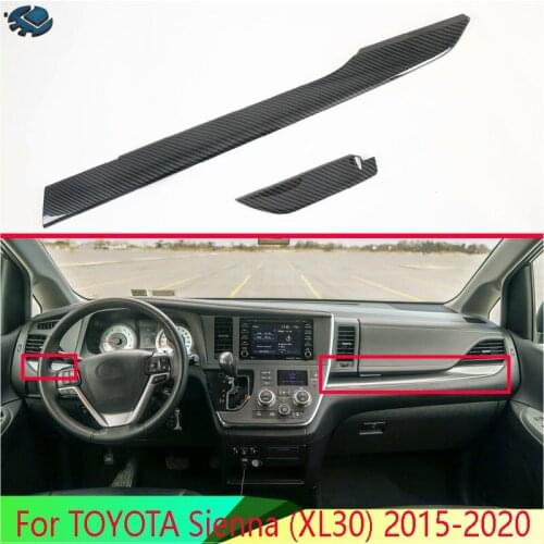 For TOYOTA Sienna (XL30) 2015-2020 Car Accessories Carbon Fiber Style Center console Interior Instrument Panel Around trim